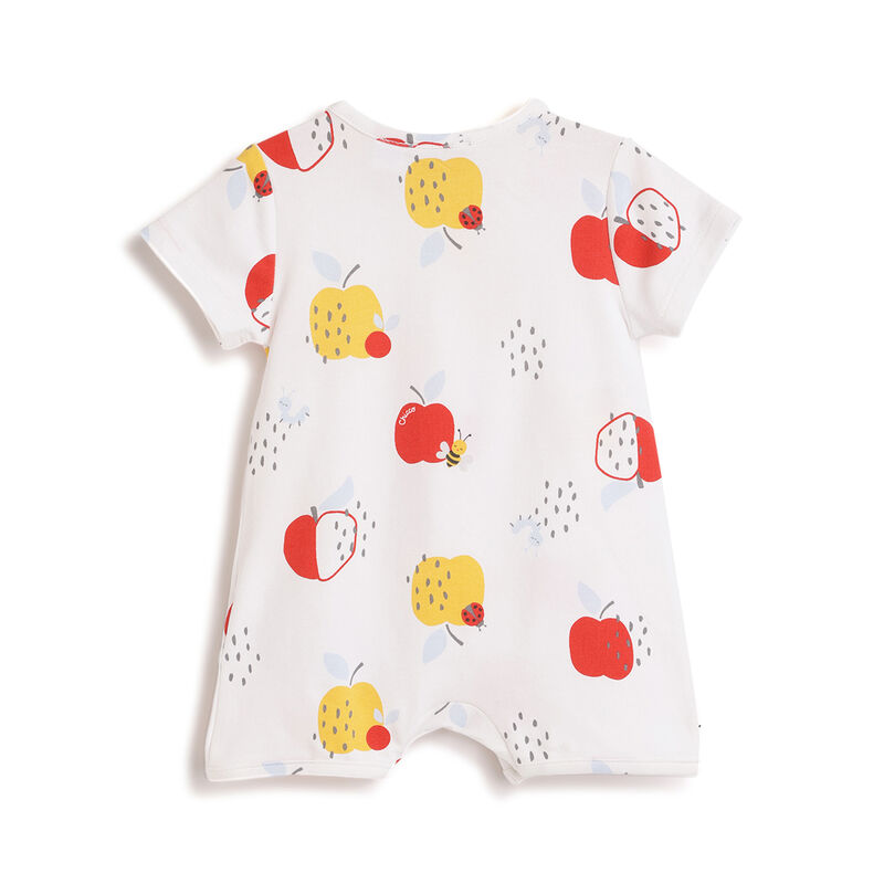 Infants Natural Printed Short Sleeve Rompers image number 1